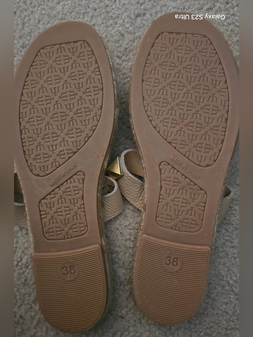 NWOT Maypol Leather Studded Jute Trim Sandals Size 7.5 - Picture 6 of 10